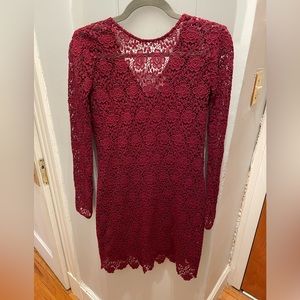 Burgundy Shoshanna lace dress